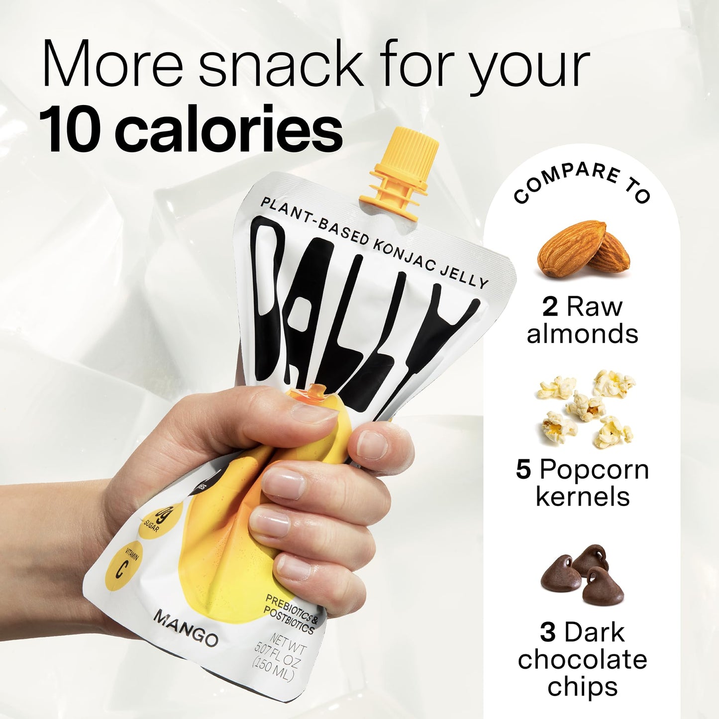 Dally Mango Drinkable Konjac Jelly - (10 Pack) Jelly Fruit Snack With 10 Calories, Zero Sugar - Supports Skin, Immune Health, An