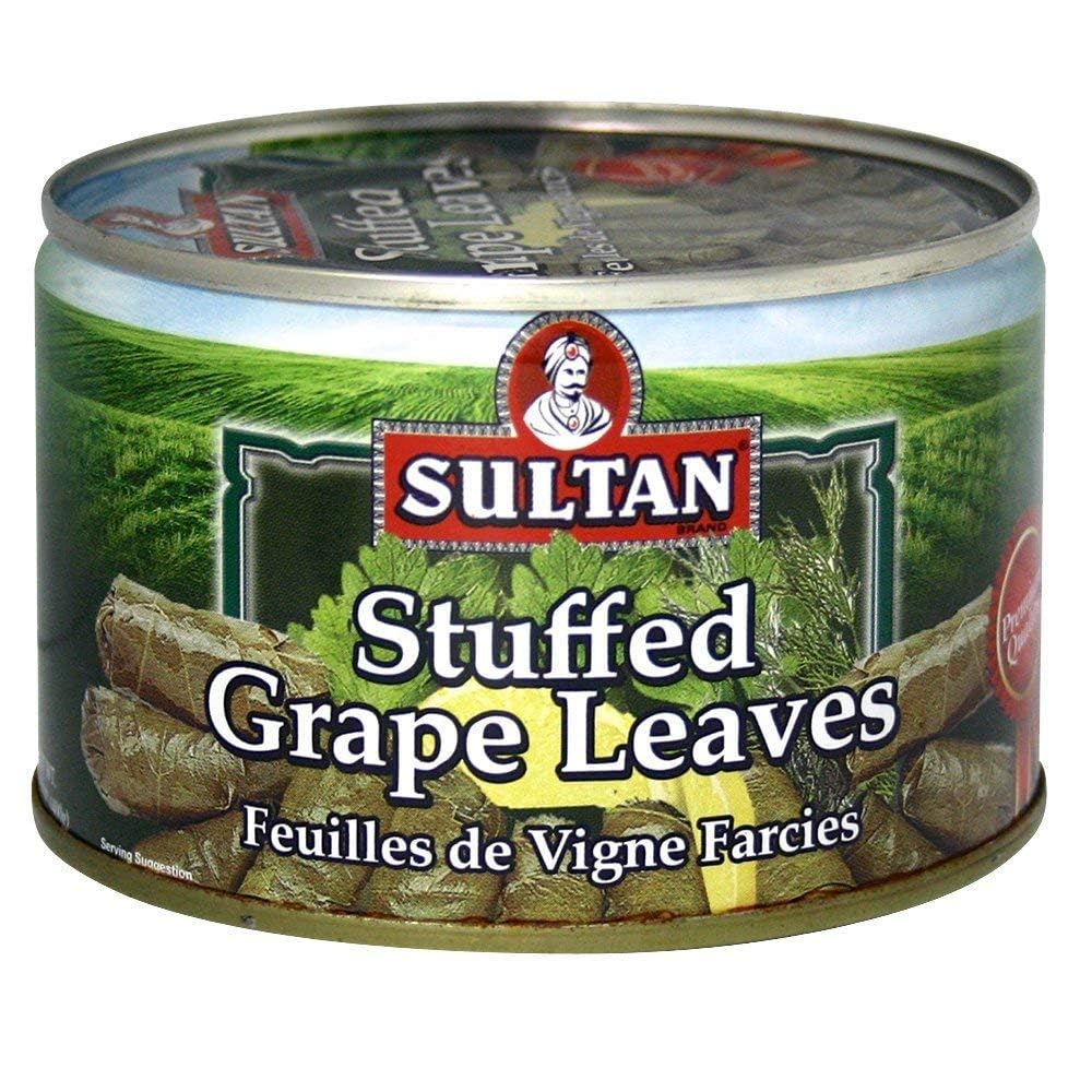 Sultan Vegetarian Stuffed Grape Leaves Dolma, 14 oz, Green, Precooked Appetizer or Entree, Perfect for Mezze Platter