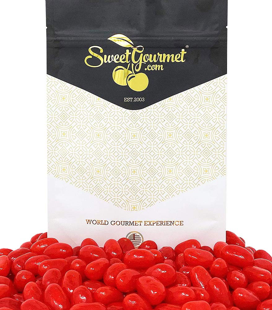 Sweetgourmet Red Jumbo Cinnamon Jelly Beans, Sweet And Spicy Candy, 3 Pounds