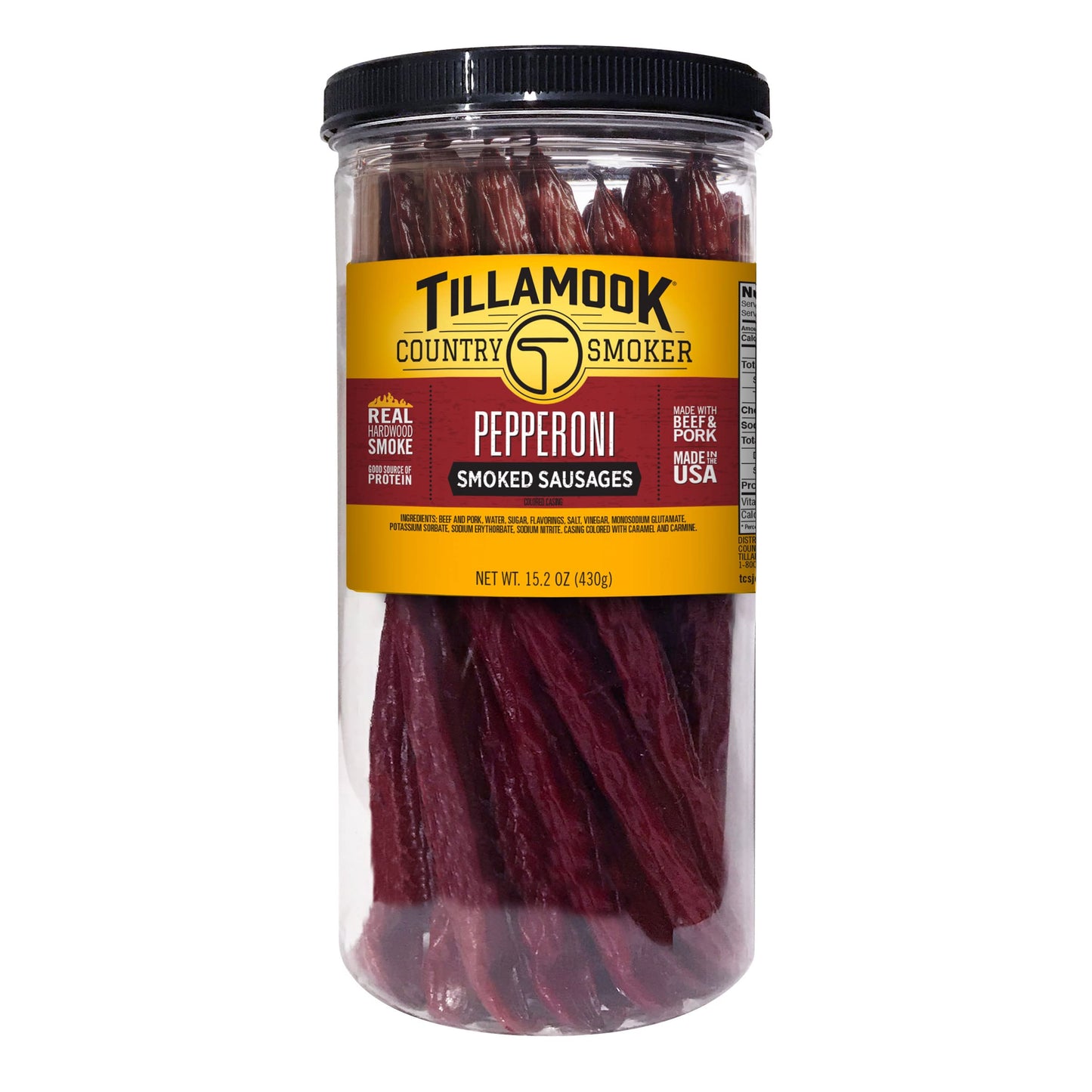 Tillamook Country Smoker Pepperoni Sausages, 15.2 Ounce Tall Jar, 20 Count