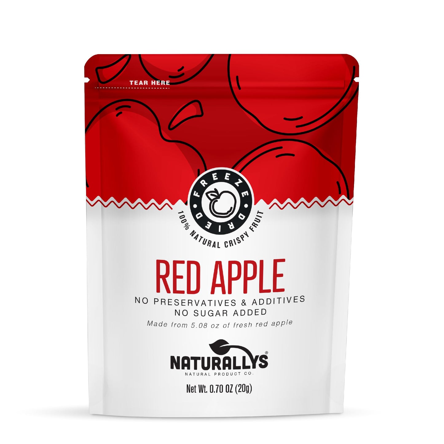 Naturallys Freeze-Dried Fruit Snacks, 100% All Natural, No Sugar Added, Red Apple