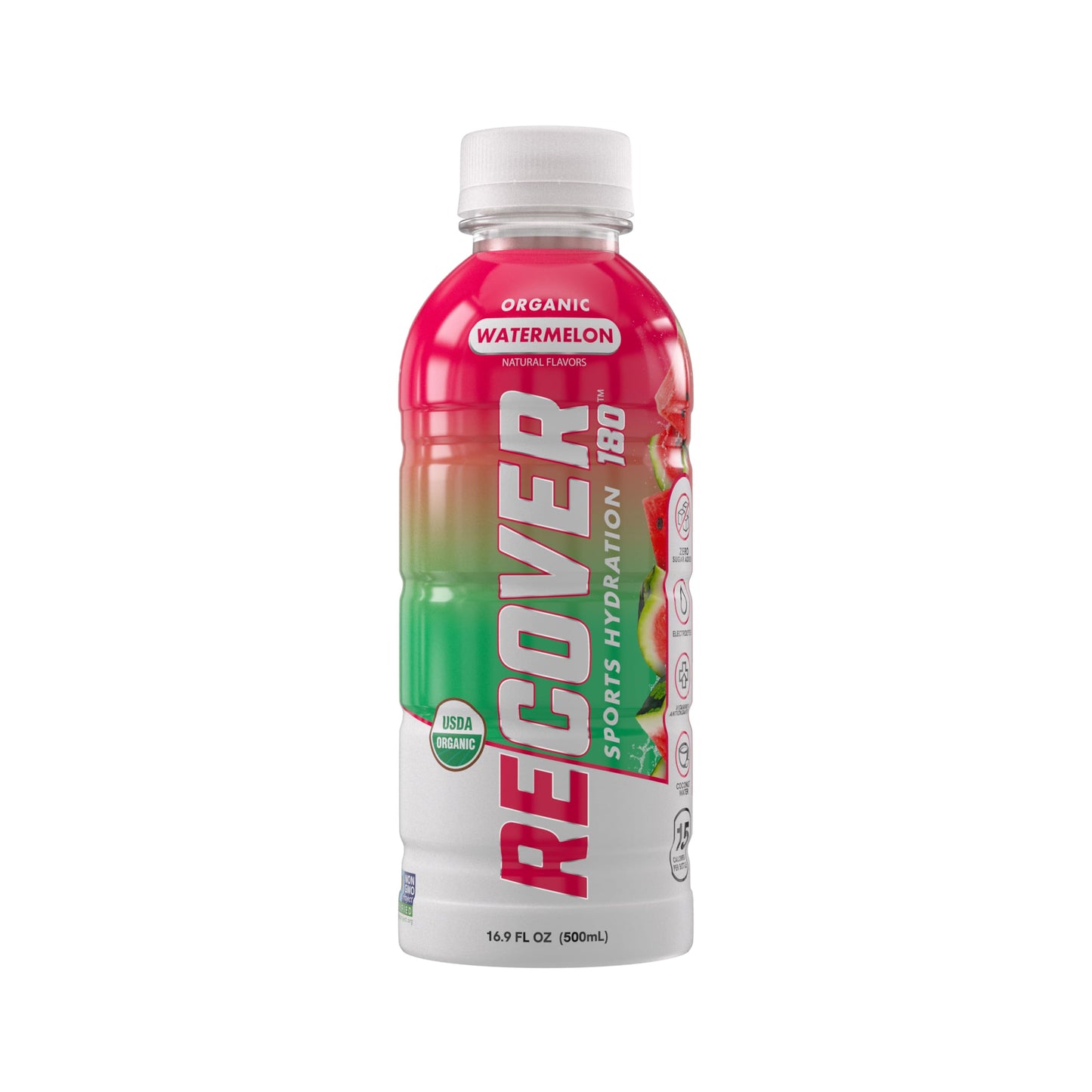 RECOVER 180 Organic Sports Hydration Drink, No Sugar Added, 20 Calorie Sports Beverage, Organic Flavors With Vitamins, Potassium