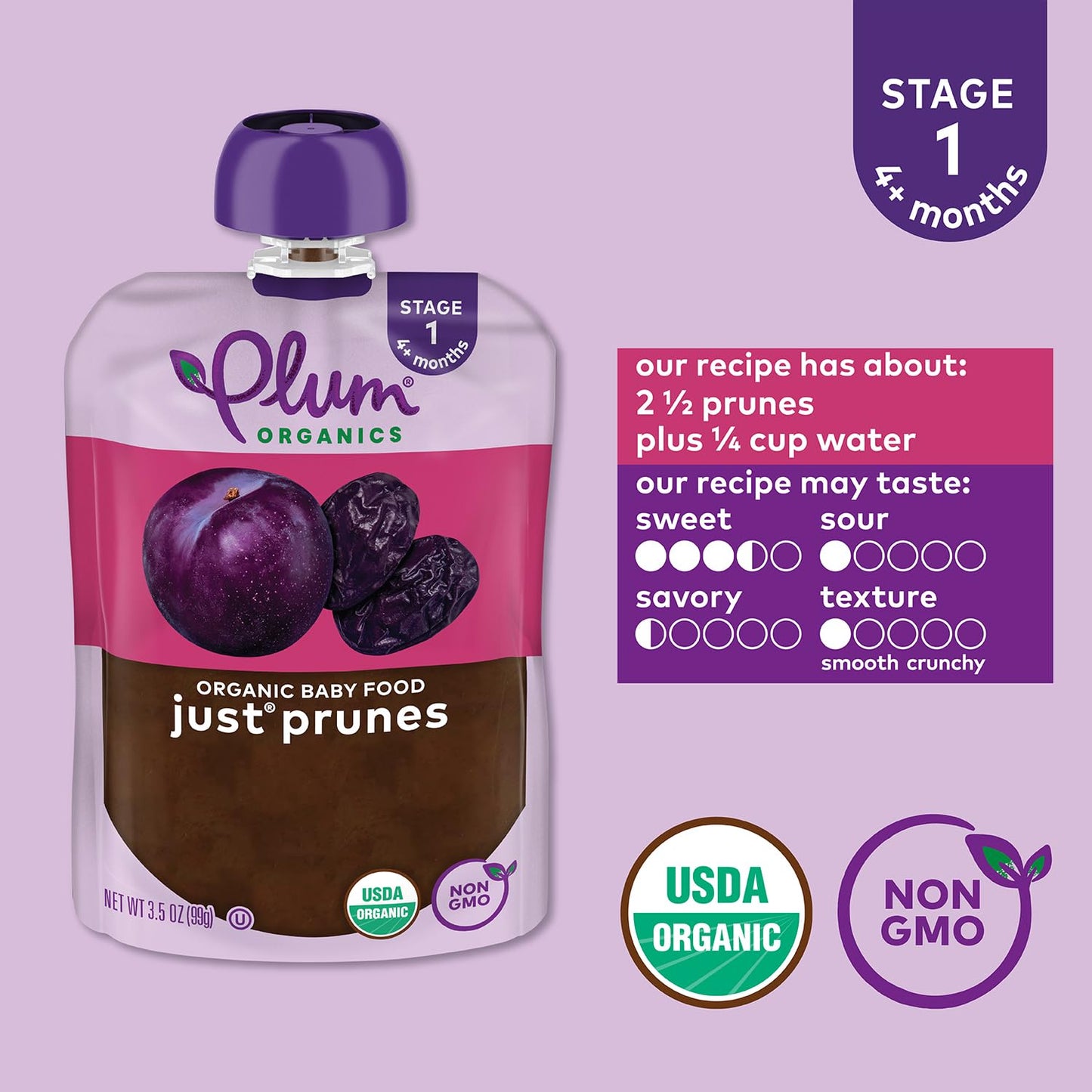 Plum Organics Just Prunes (6X3.5Oz )