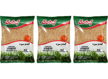Sadaf Unpelted Wheat - Sabzeh Sprouting Wheat - Germinado de Trigo - Kosher- 12 oz Bags (Pack of 3)