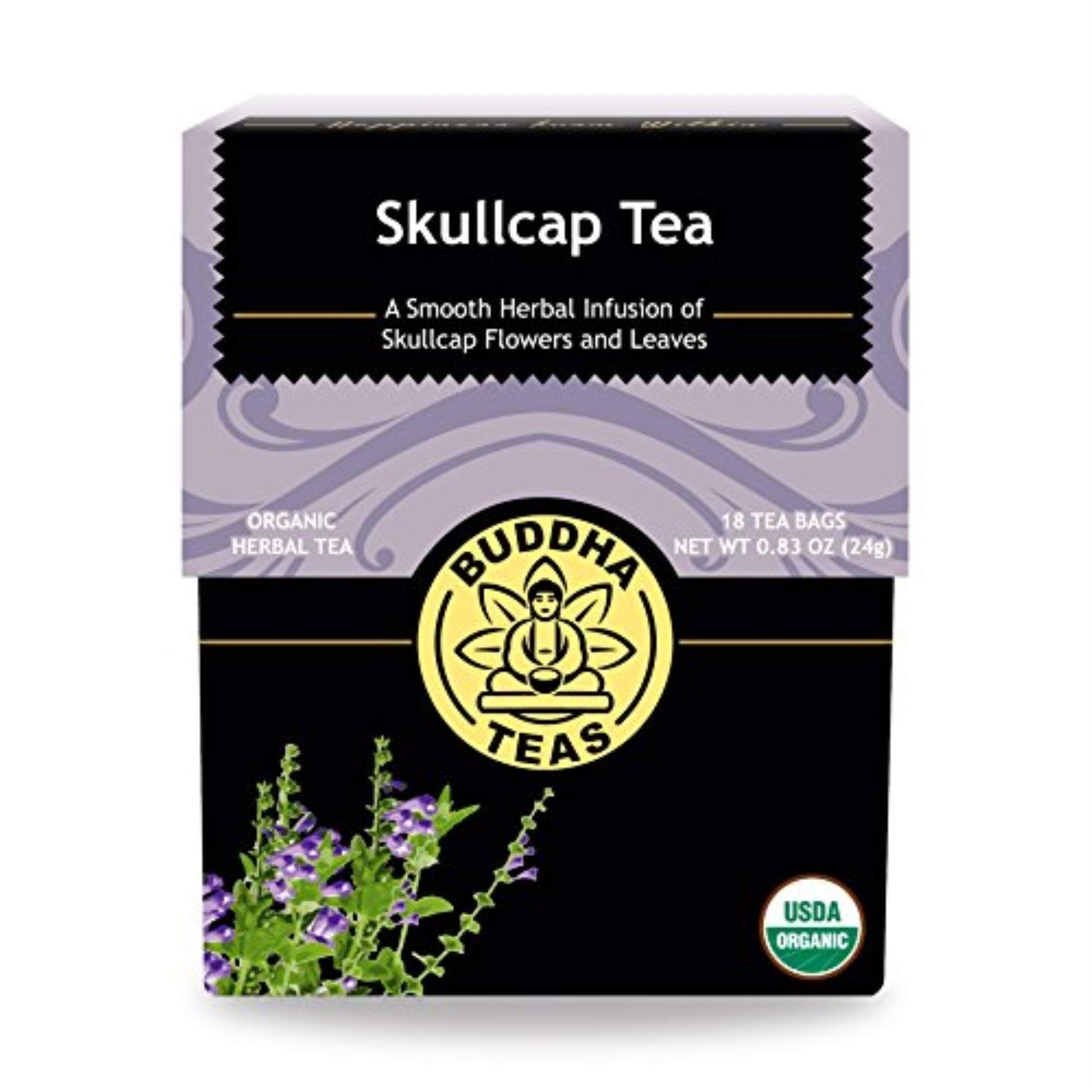 Buddha Teas Organic Skullcap Tea - Ou Kosher  Usda Organic  Ccof Organic  18 Bleach-Free Tea Bags