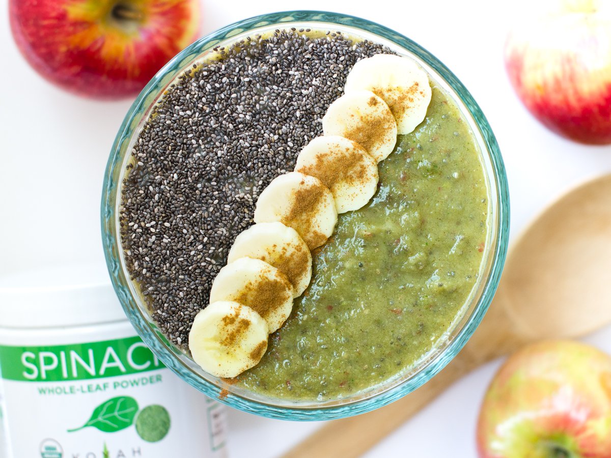 KOYAH - Organic USA Grown Spinach Powder (Equivalent to 30 Cups Fresh): Freeze-Dried, Whole-Leaf Powder