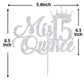 Mis Quince 15 Cake Topper, Cheers To 15 Years, 15Th Birthday Cake Decor, Happy 15Th Birthday Decorations Silver Glitter