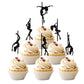 36 Pcs Pole Dance Girl Cupcake Toppers Black Glitter Pole Dancing Cupcake Picks Bachelorette Bridal Shower Birthday Party Cake D