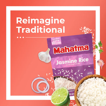 Mahatma Ready To Heat Jasmine Rice, Precooked Rice, Microwaveable In 90 Seconds, Six 8.8-Ounce Bags