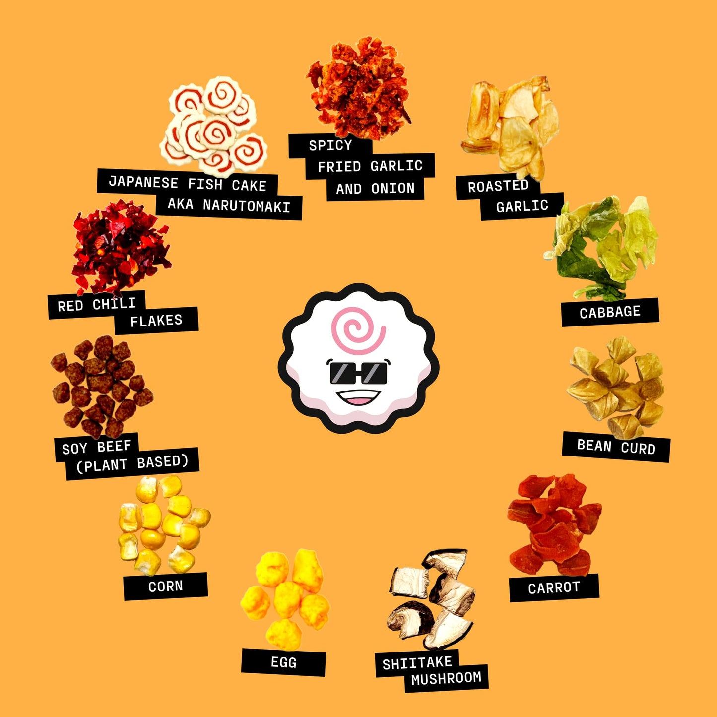 Ramen Bae Spicy Garlic Dried Ramen Toppings - 14oz Pack