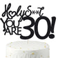 30 Birthday Cake Toppers - Black Glitter, Thirty, 30Th Birthday, Decorations