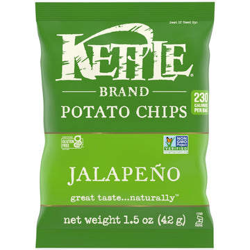 Kettle Brand Potato Chips, Jalapeno Kettle Chips, Snack Bag, 1.5 Oz (Pack Of 24)