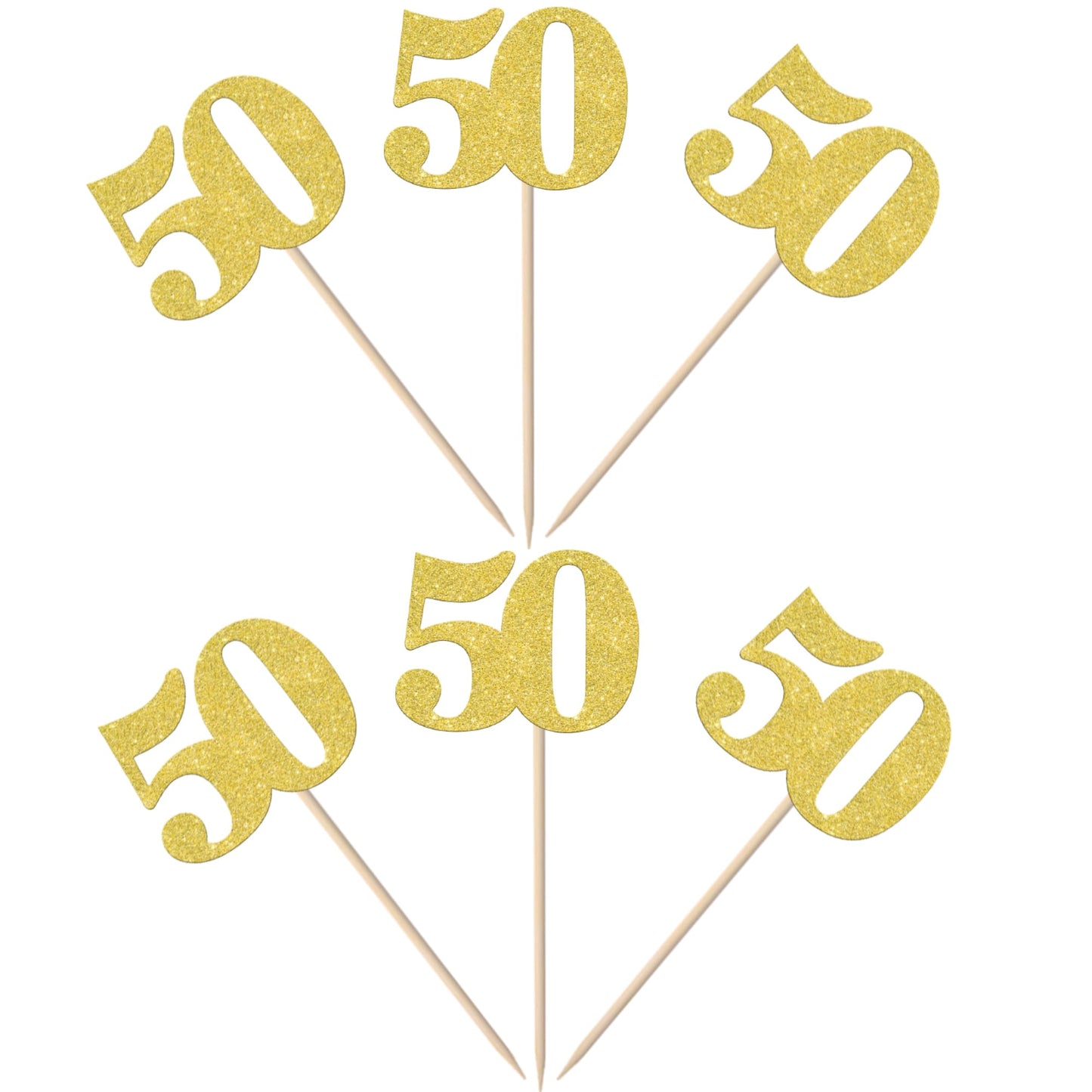 30 Pcs Number 50 Cupcake Toppers Glitter Cheers To 50 Years Old Fifty Birthday Cupcake Picks 50Th Birthday Wedding Anniversary P