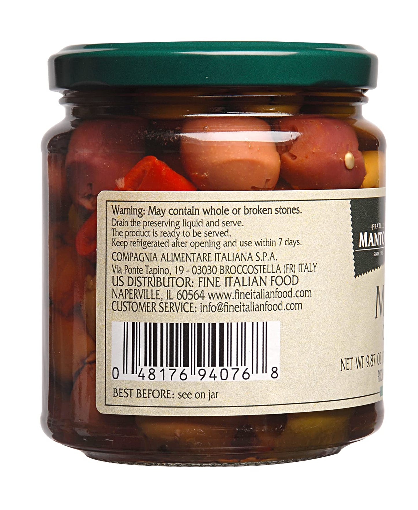 FRATELLI MANTOVA SINCE 1905 Mantova Italian Mixed Olives (Pack of 2) Great Taste,, 9.87 Ounce