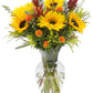 Stargazer Barn - Wildflower Bouquet (Includes Glass Vase) - Fresh Flowers For Delivery - Gift For Anniversary, Birthday, Congratulations, Get Well, Graduation, Sympathy