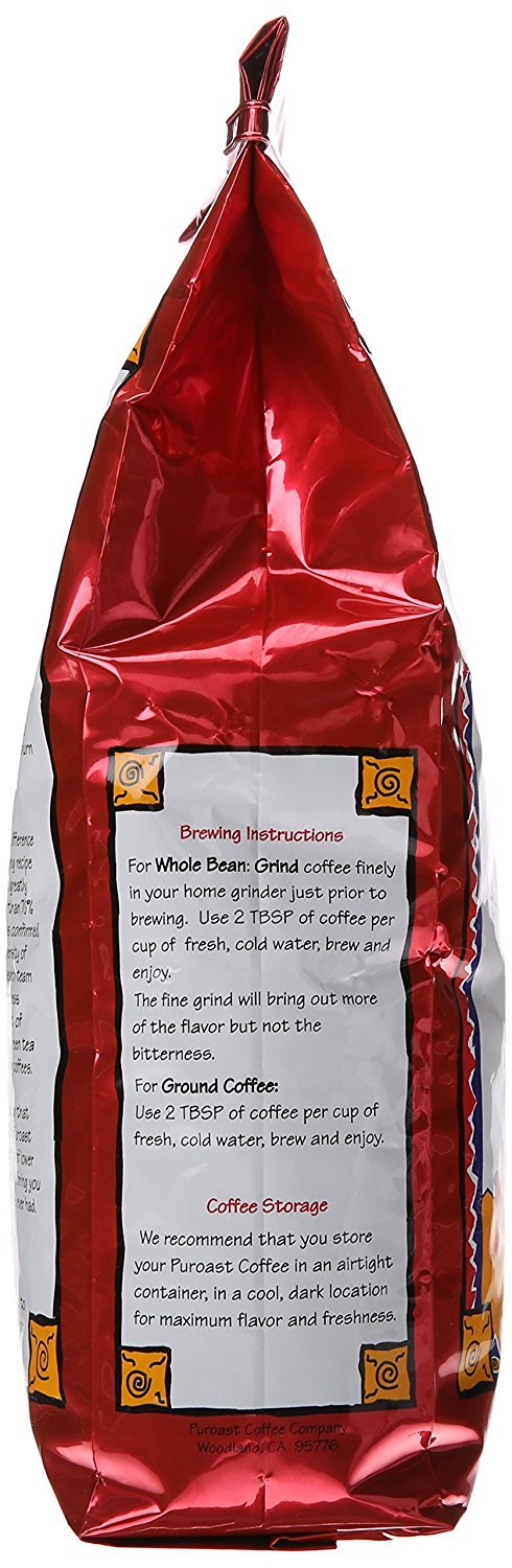 Puroast Low Acid Whole Bean Coffee | Medium Roast | 35.2 Ounce | Specialty Medium-Dark Roast