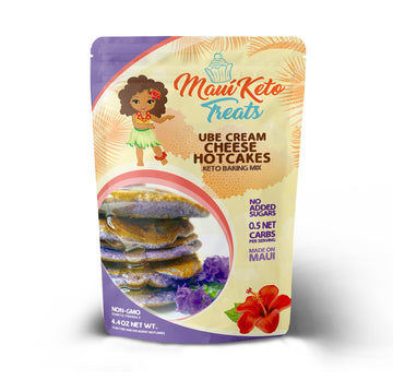 Maui Keto Treats Butter Cream Hot Cake Mix - Gluten Free, Low Carb Prepared with Almond Flour - 7.5 Oz (UBE Cream Cheese Hot Cak
