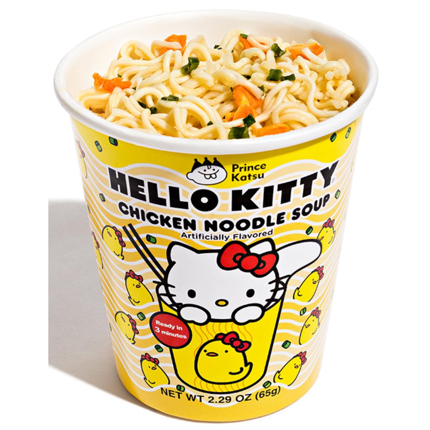 Hello Kitty Vegan Ramen Noodle Cup | 6 Pack Chicken Flavor | Premium Microwaveable Ramen Soup Mix, Asian Snacks
