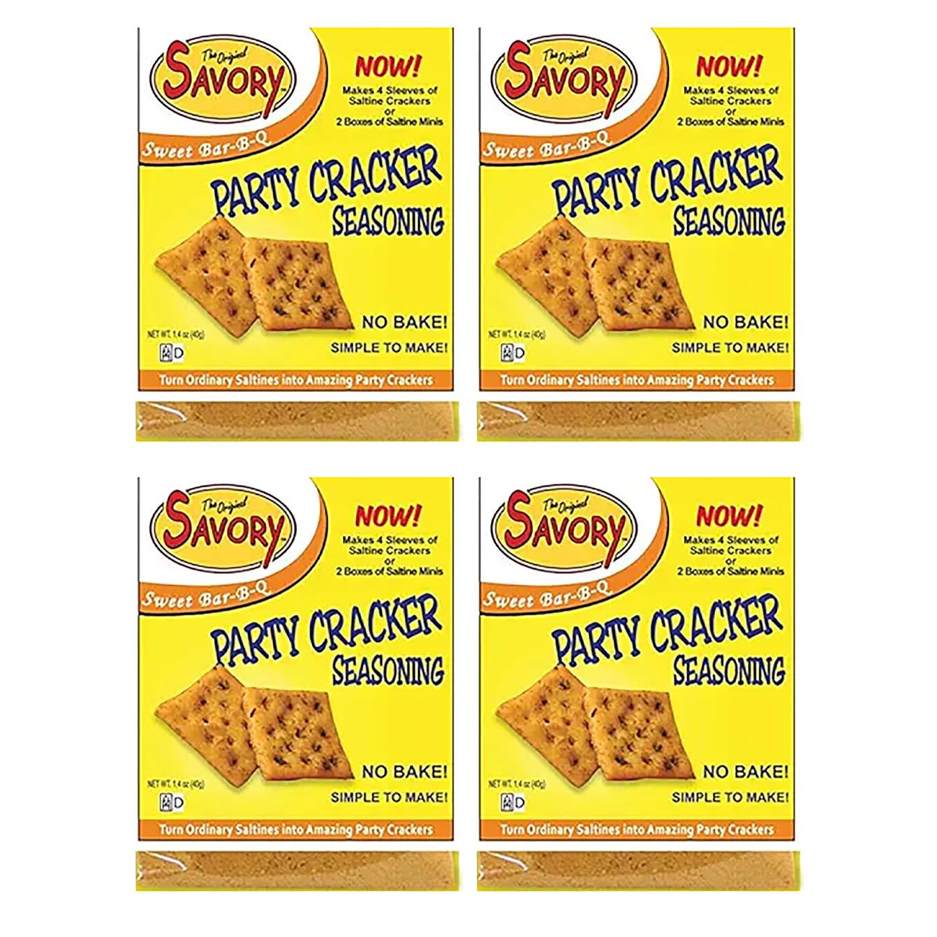 Savory Saltine Seasoning, Sweet Bar-B-Q, 1.4 Ounce, 4 Pack