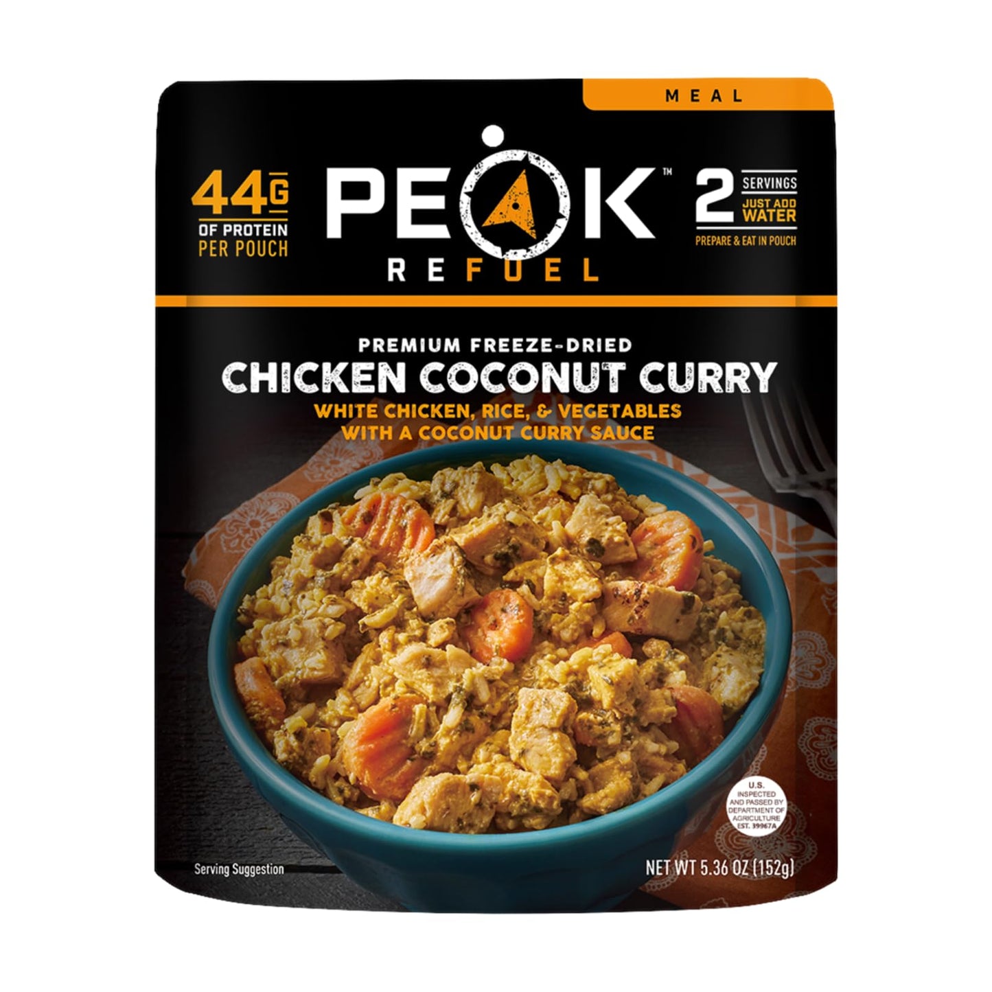 Peak Refuel Chicken Coconut Curry  Freeze Dried Backpacking And Camping Food  Amazing Taste & Quality  High Protein  Real Meat