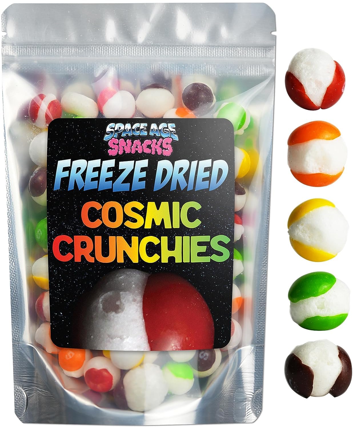 Space Age Snacks Freeze Dried Candy - Cosmic Crunchies - 4 Ounce Pack - Space Age Snacks for All Ages