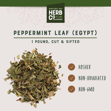 MONTEREY BAY HERB CO. Egyptian Peppermint Tea, Cut & Sifted, 1 LB