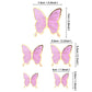 Cyodoos 30pcs Purple Gold Edge Mixed Size Lively 3D Waterproof Swllowtail Butterfly Cupcake Topper for Girls Women's Happy Birth