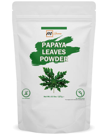 mGanna 100% Natural Papaya Leaves/Carica Papaya Linn Powder for Hair and Skin Care 0.5 LBS / 227 GMS