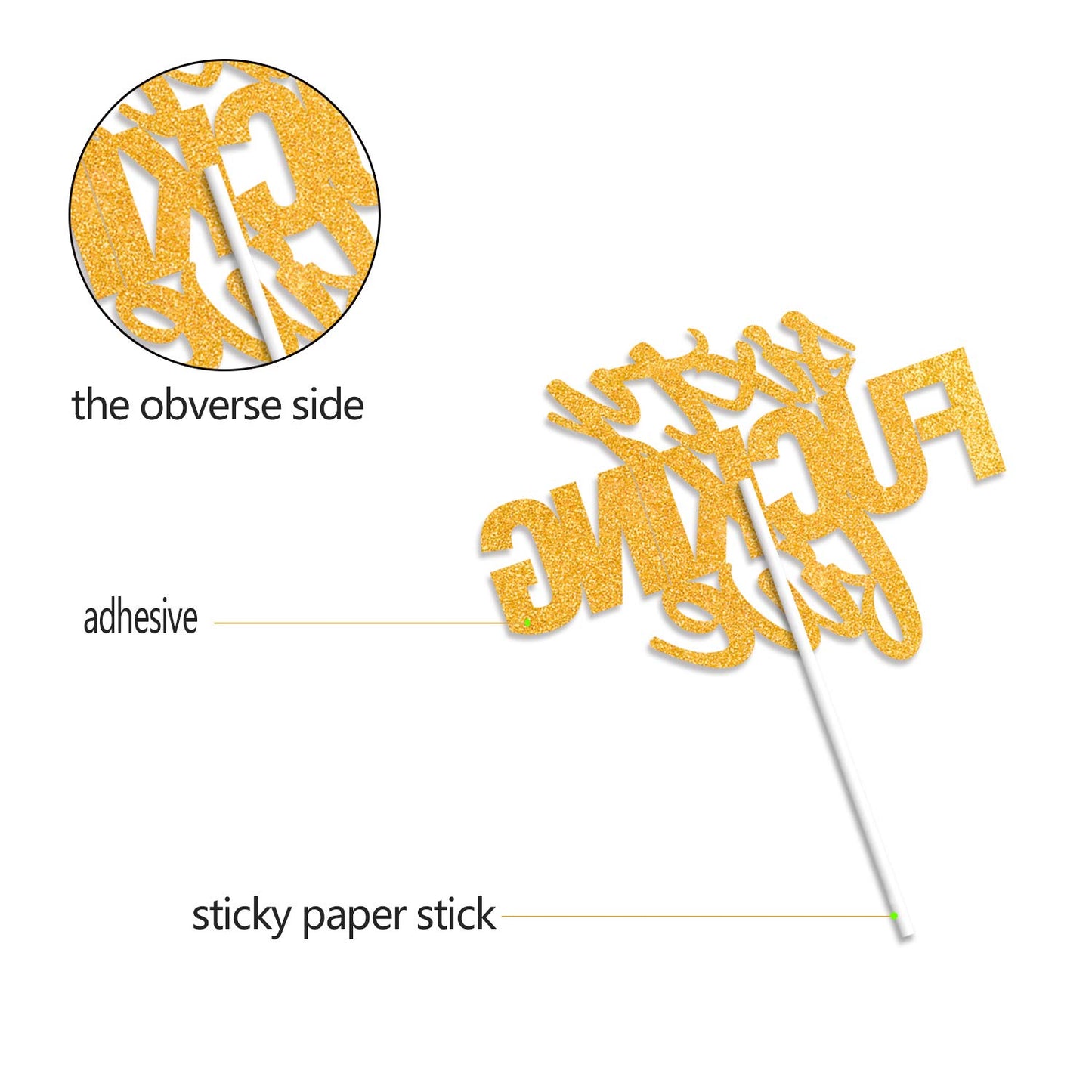 Sixty Five Gold Glitter Cake Toppers 65 Years Old 65Th Birthday Anniversary Party Decorations Supplies