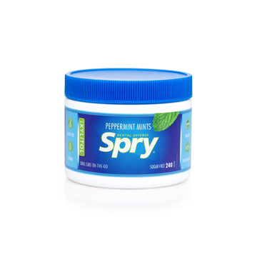 Spry Xylitol Peppermint Sugar Free Candy - Breath Mints That Promote Oral Health, Dry Mouth Mints That Increase Saliva Production, Stop Bad Breath, 240 Count (Pack Of 1)