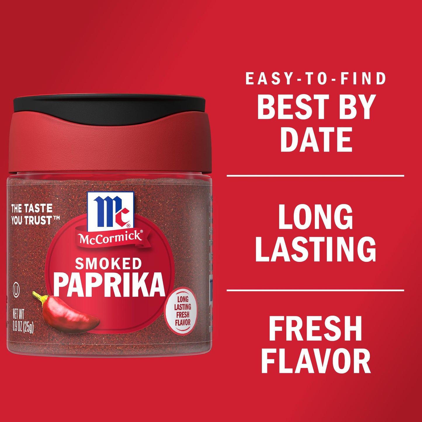 McCormick Smoked Paprika Seasoning, 0.9 Oz, 0.9 Ounce (Pack of 1), Ideal for Cooking and Seasoning
