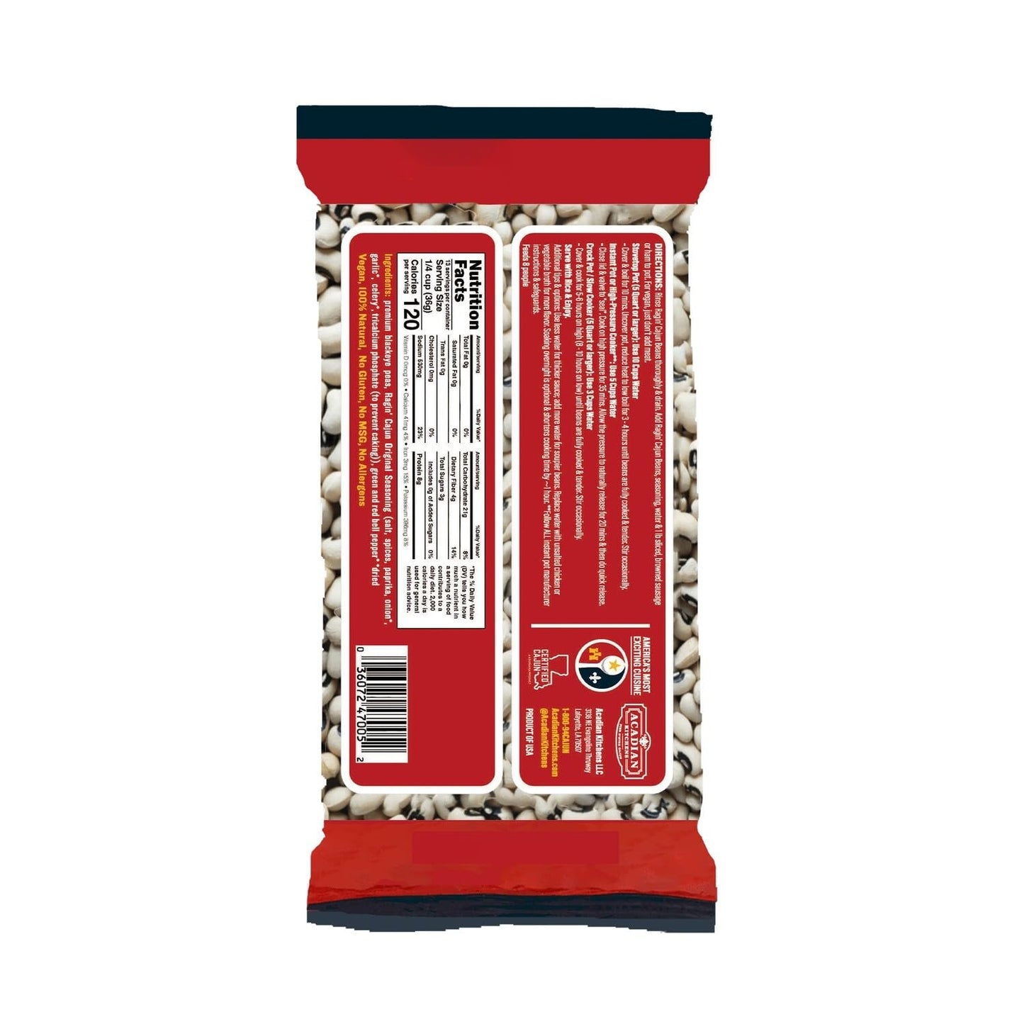 Seasoned Blackeye Beans 16 Oz Ragin' Cajun (Pack Of 12)