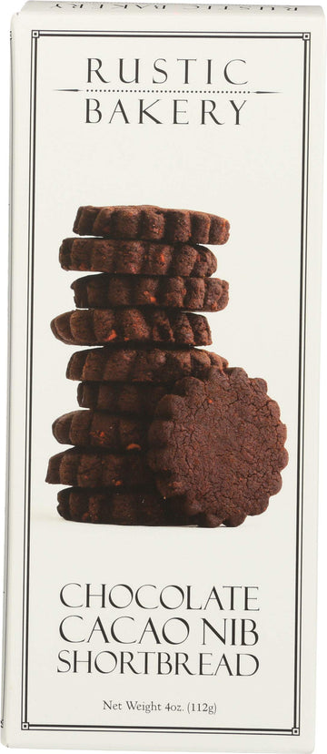 Rustic Bakery Cookies Shortbread Chocolate Cacao Nibs, 4 Oz