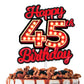 Happy 45th Birthday Cake Topper Fluorescent Flashing Night Out Hen Movie Nightclub Theme Decor Supplies Woman Man Happy Birthday