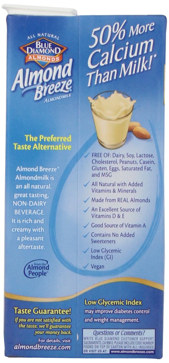 Blue Diamond Almond Breeze Unsweetened Vanilla, 32-ounce (Pack of 6)
