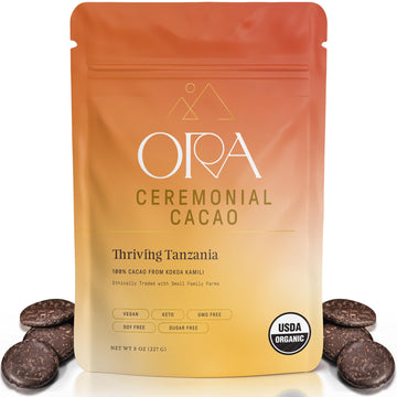 ORA Ceremonial Cacao - Thriving Tanzania - Organic 100% Cacao - Ethical - Regenerative - High Flavanol - Coffee Alternative - Be