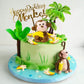 11 Pcs Monkey Cake Topper With Coconut Trees Banana Cake Decoration For Jungle Safari Animal Themed Birthday Baby Shower Party S
