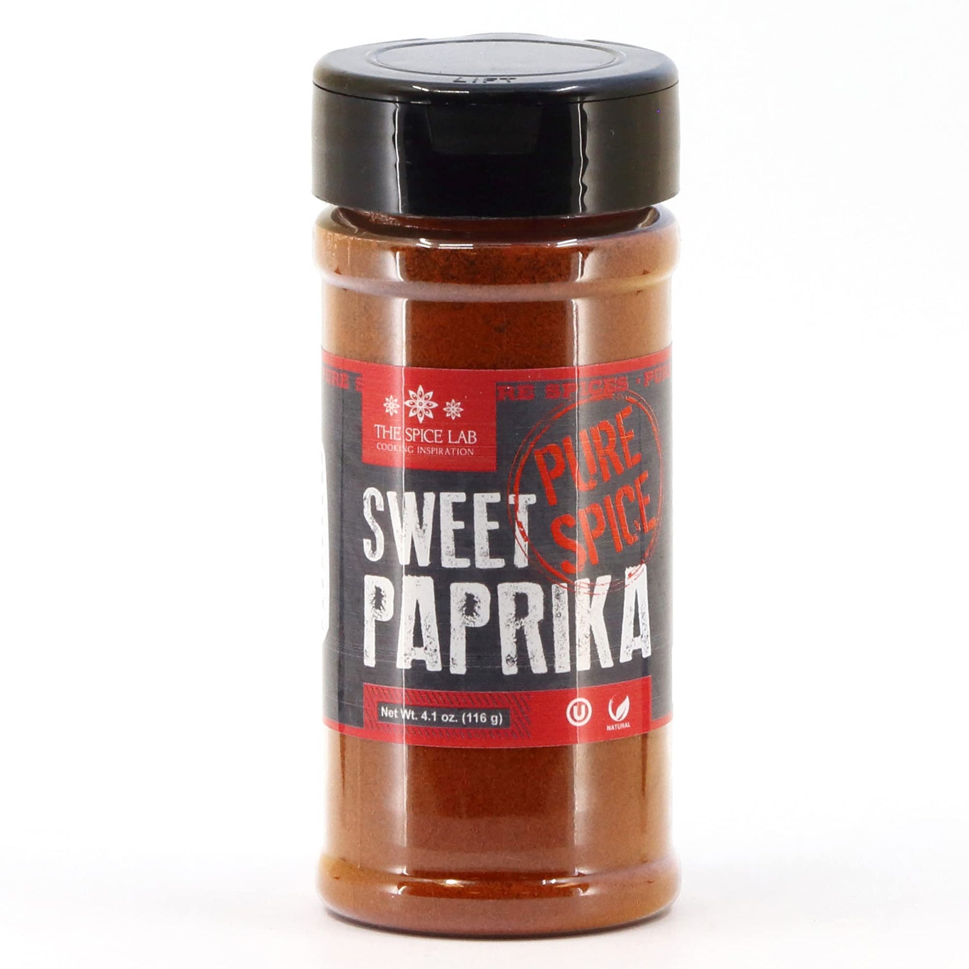 The Spice Lab Sweet Paprika Powder - Gourmet Spanish Spice - 4.1 oz Shaker Jar - Vegan, All Natural, Gluten Free, Red
