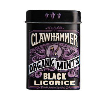 Clawhammer Organic Mints Black Licorice | Organic Cane Sugar, Natural Flavors, No Artificial Colors Or Sweeteners | Kosher Certi