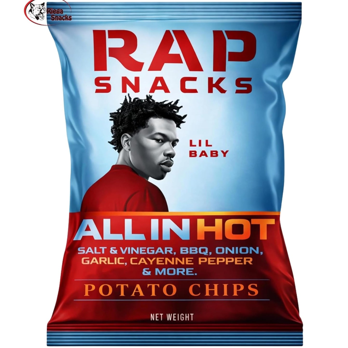 Lil Baby All In Hot | Rap Snacks, Riega Snacks | 2 Ounce Pack of 12
