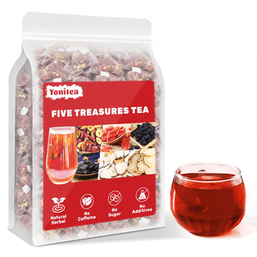 Yonitea Flavor Blendseng Five Treasures Tea  Kidney Tea Formula Flavor Blendseng Six Treasure For Men And Women  Kidney Cleanse Detox & Repair Natural Traditional Chinese Herbal (30 Bags)