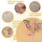 80Pcs Butterfly Cake Toppers Set Happy Birthday 3D Mixed Color Pink Purple Cupcake Picks Butterfly Cupcake Topper With Dot Glue