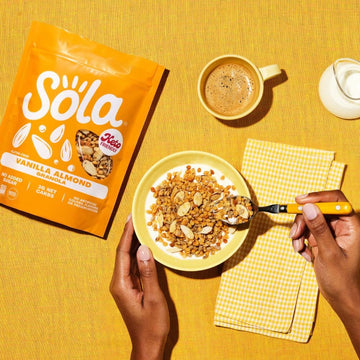 Sola Low Carb & Keto Friendly Granola, Vanilla Almond - Low Sugar, Naturally Flavored, Gluten Free & No Artificial Colors, Flavo