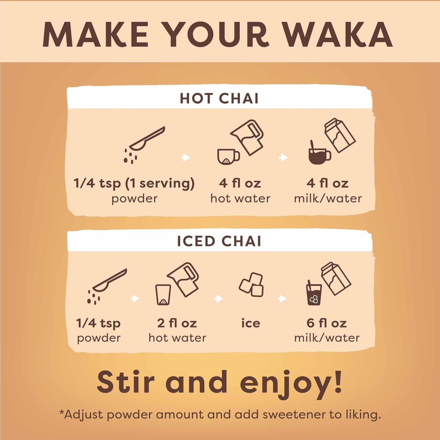 Waka Vanilla Chai Tea Powder Mix, Unsweetened Vegan, 4.5oz Pouch, 100% Tea Leaves, Natural Spices, 195 Servings