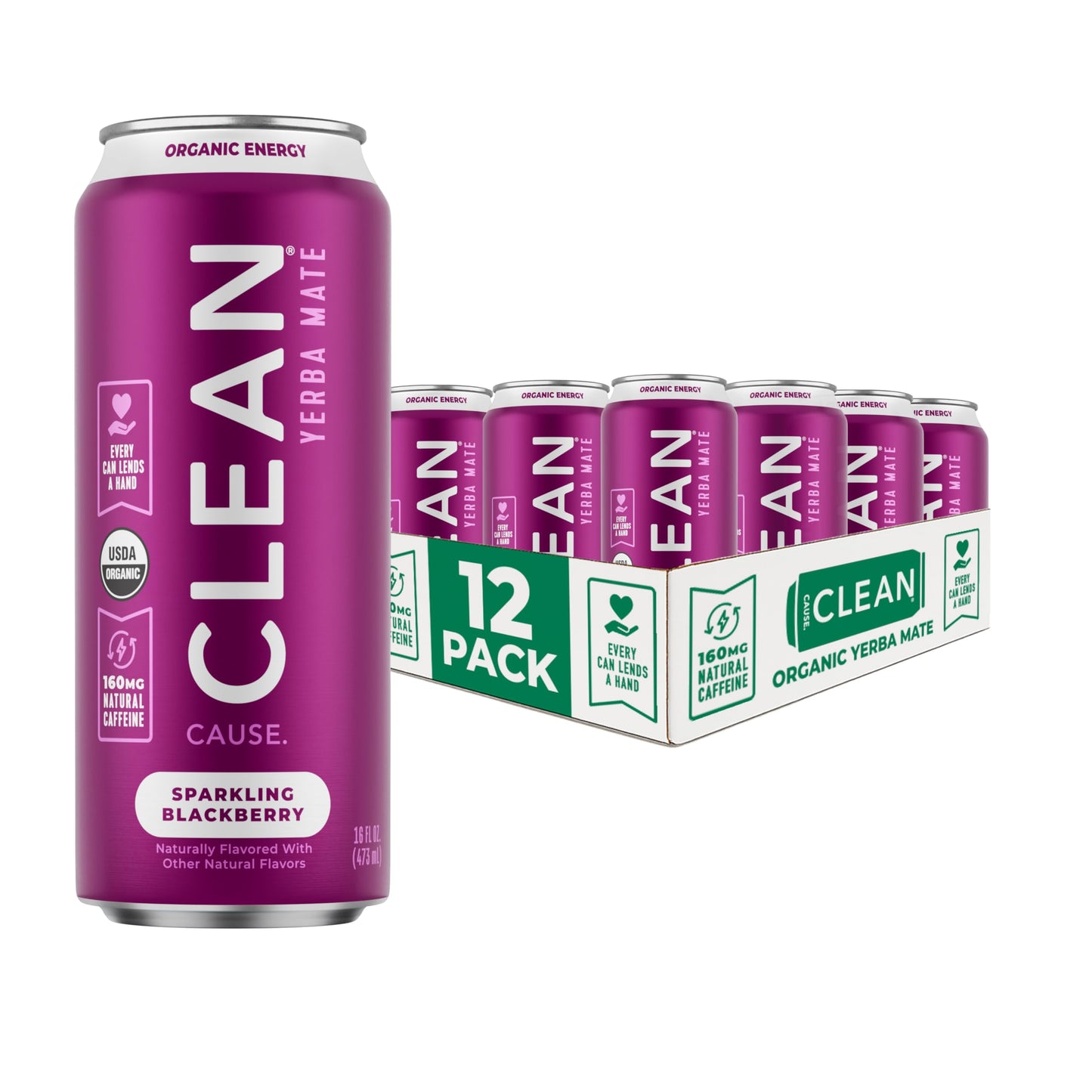 Clean Cause Sparkling Yerba Mate Blackberry 12Pk/16Oz