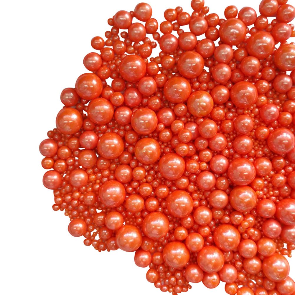 Edible Orange Sugar Pearls Candy Sprinkles 120G/ 4.23Ounce Baking Cake Sprinkles Cupcake and Cake Topper Cookie Decorations Wedd