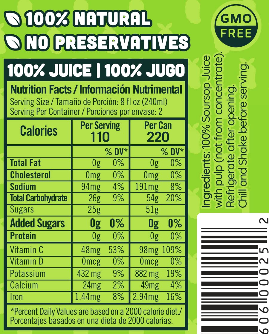 NILO Soursop Juice | 100% Real Guanabana Soursop Graviola | NO Sugar added | NOT From Concentrate | 16.57 oz (Pack of 12)