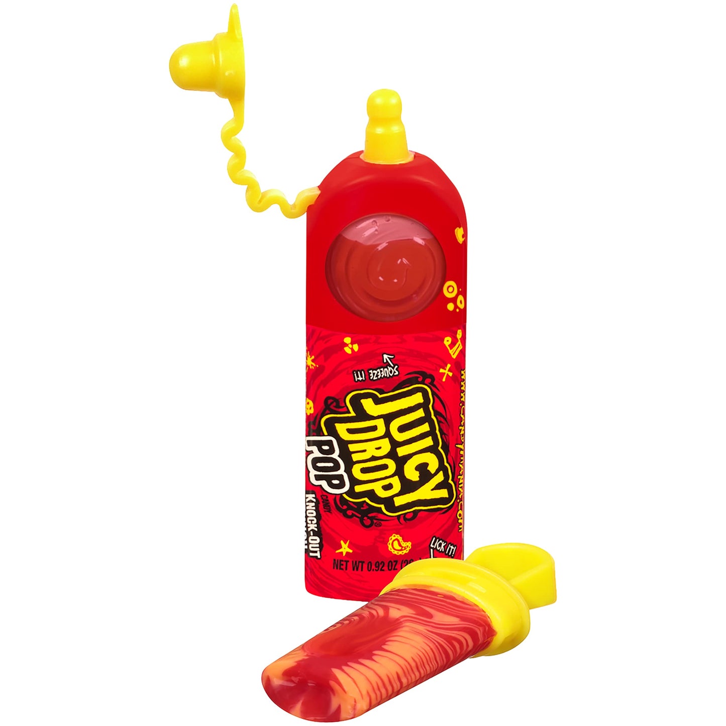 Juicy Drop Individually Wrapped Halloween Sour Bulk Candy Lollipops - 9 Ct Hard Candy with Sour Gel In Assorted Flavors, Fun Can