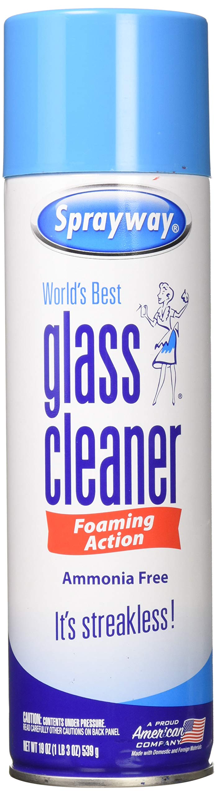 Sprayway Streakless Glass Cleaner 19 Ounce (Pack Of 3) Made In Usa, Blue And White (Package May Vary)