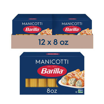 Barilla Manicotti Pasta, 16 oz. Box (Pack of 12) - Non-GMO, Made with Durum Wheat Semolina - Kosher Certified